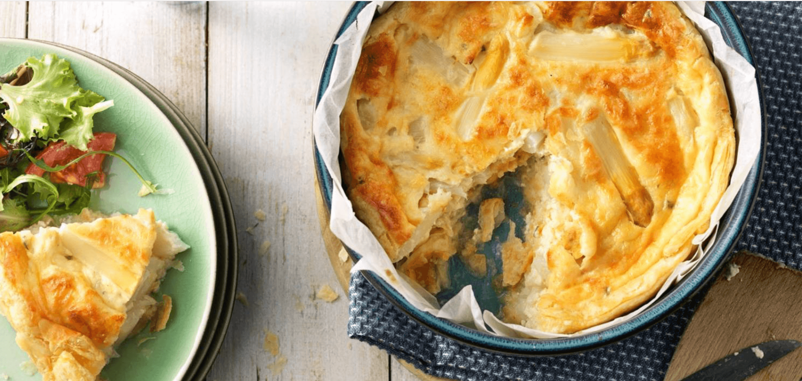 Witte asperge quiche