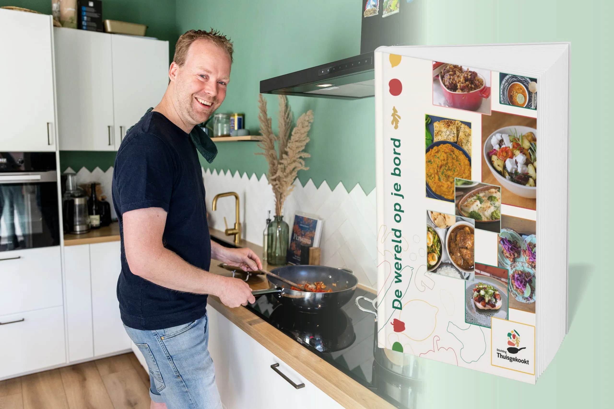 Banner van het kookboek “De wereld op je bord”