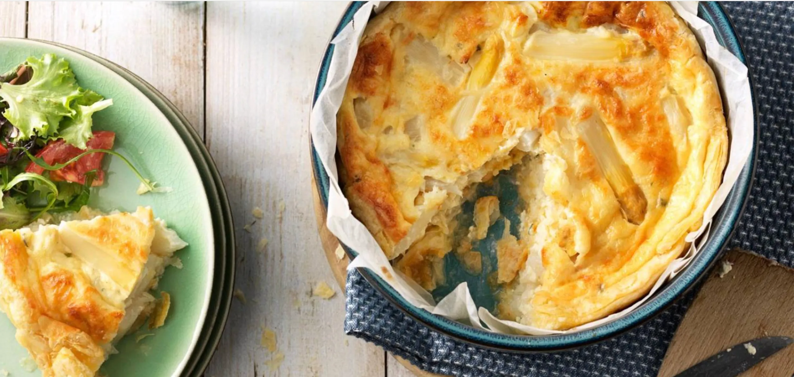 Recept voor witte asperge quiche